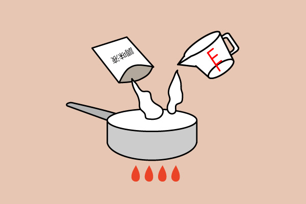 おこわ（もち米）の場合の炊き方