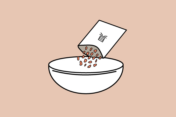 おこわ（もち米）の場合の炊き方